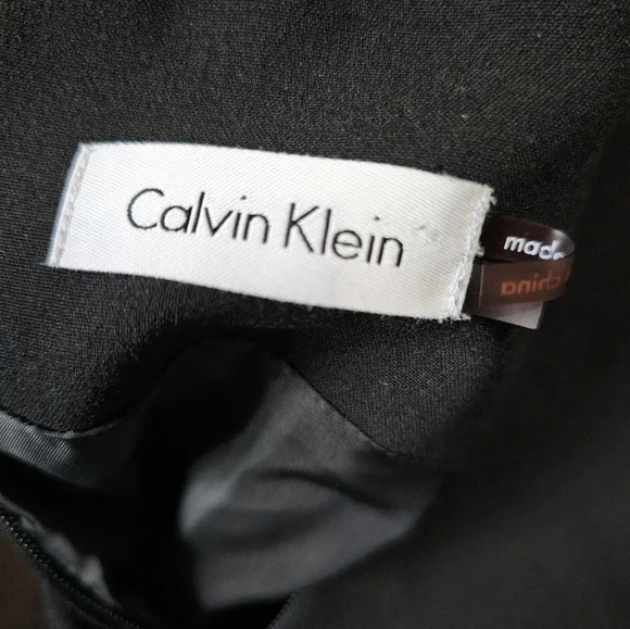 Calvin Klein Womens Black Bow Neck Sleeveless Sheath Cocktail Dress Size Large - Picture 5 of 8